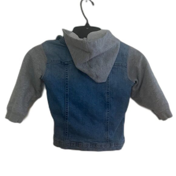 Wonder Nation Denim & Fleece Jacket Unisex Size 3T Removeable Hood Medium Wash - Picture 3 of 6